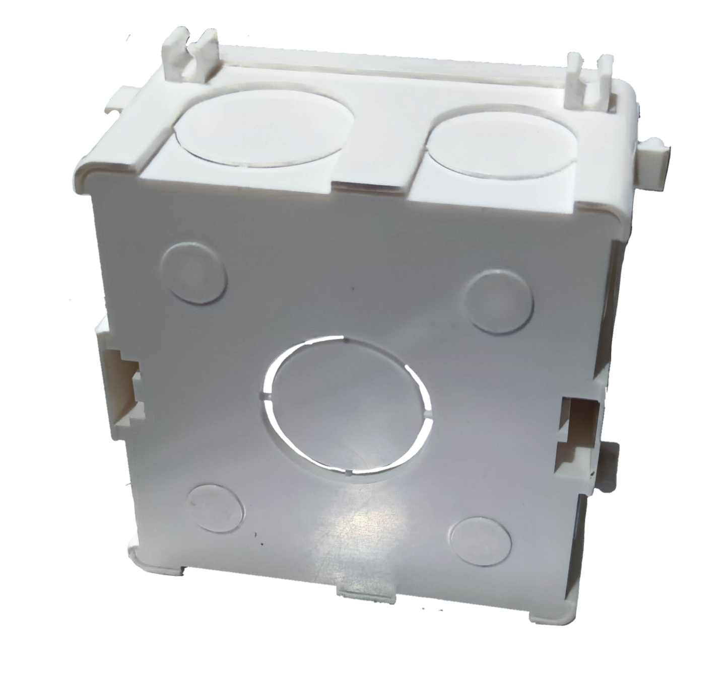 Bull Square Flush Type Utility Box in white plastic for electrical wiring installation