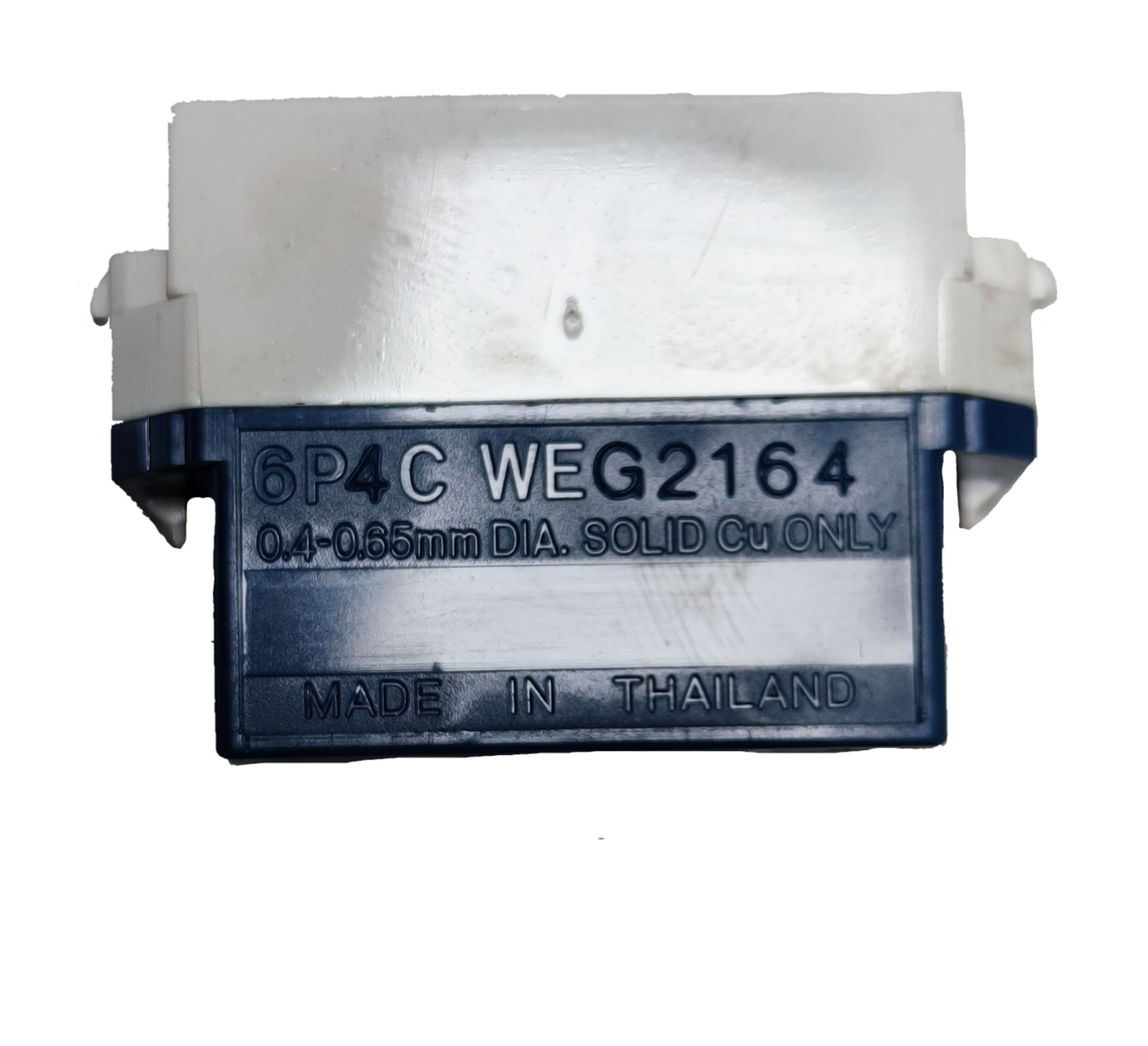 Panasonic Telephone 6P4C WEG2164 modular jack insert in white and blue for wall plates