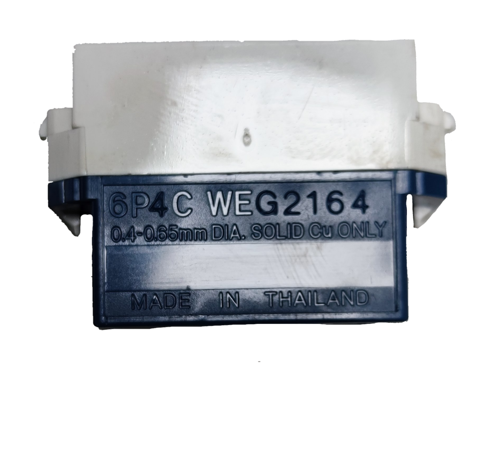 Panasonic Telephone 6P4C WEG2164 modular jack insert in white and blue for wall plates