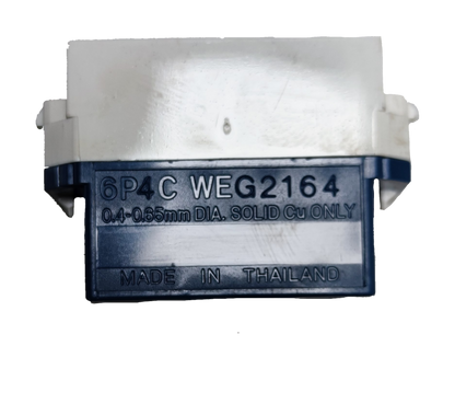 Panasonic Telephone 6P4C WEG2164 modular jack insert in white and blue for wall plates