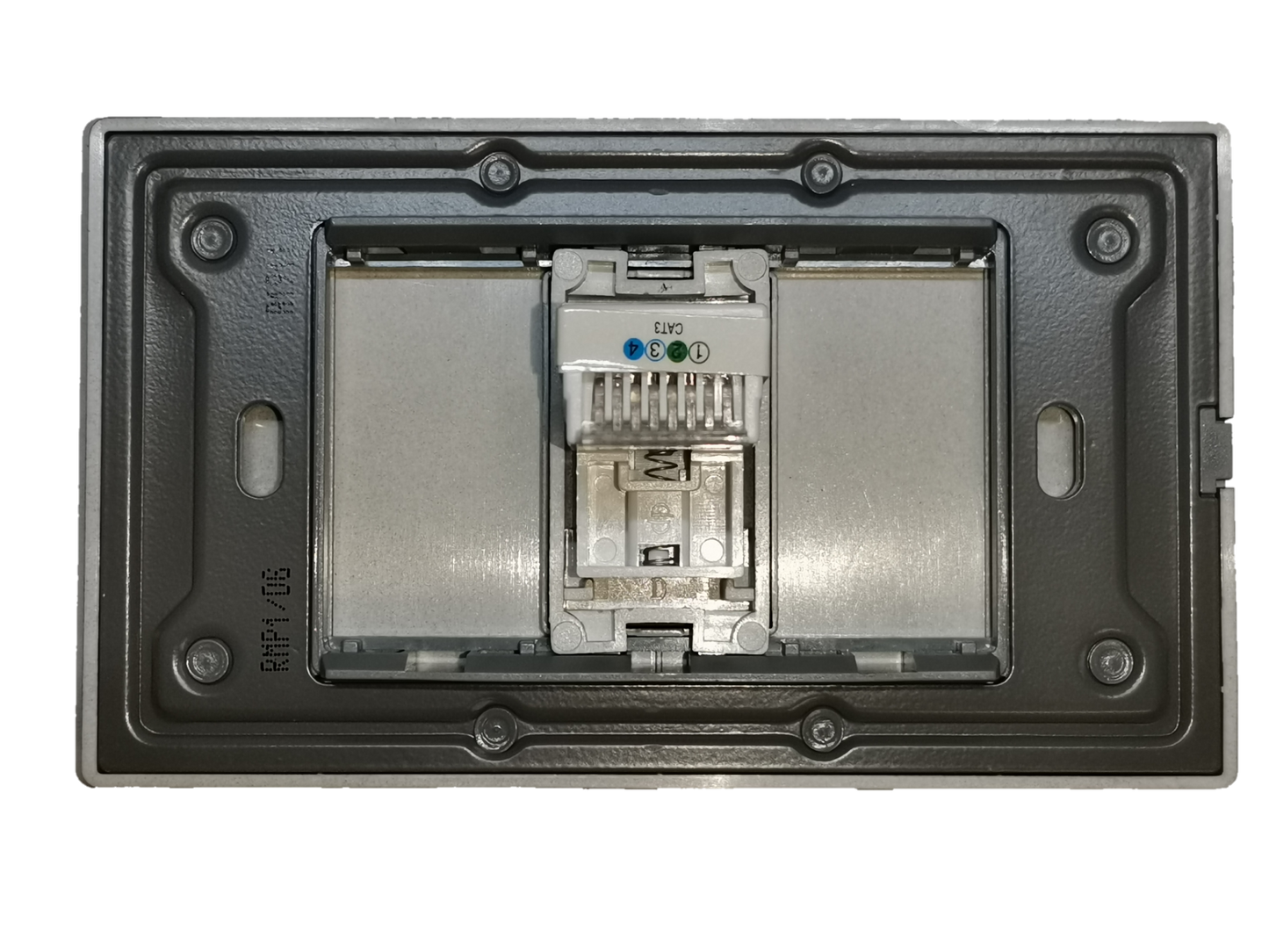 Royu Telephone Outlet with Plate Dark Gray modular RJ11 jack with exposed wiring terminals for wall mounting