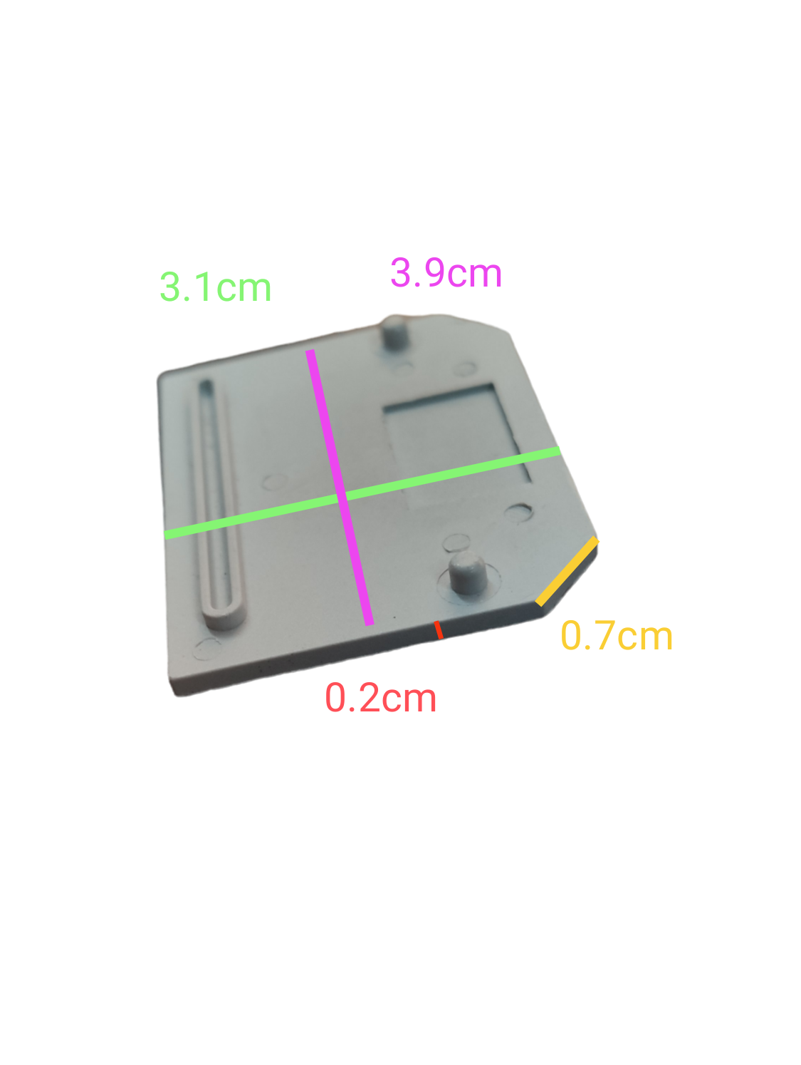 Grippes Terminal Block Cover 3.1cm electrical component with detailed dimensional measurements