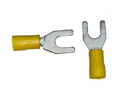 Local Terminal Lugs Y Type Yellow Insulation spade lugs pair for electrical circuitry wire connections