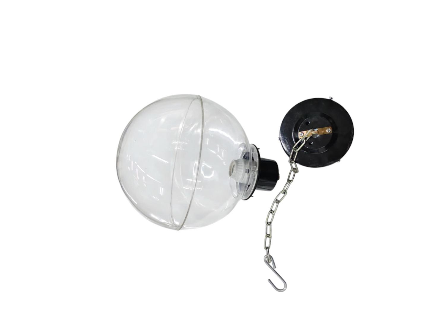Amco 10 inch globe pendant light with clear glass globe and metal chain for lighting installation