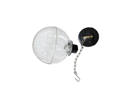 Amco 10 inch globe pendant light with clear glass globe and metal chain for lighting installation