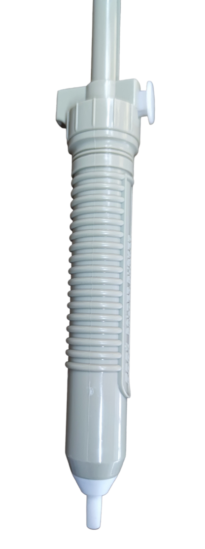 Goot Desoldering Pump Big white hand tool with ribbed grip and nozzle for electronics repair