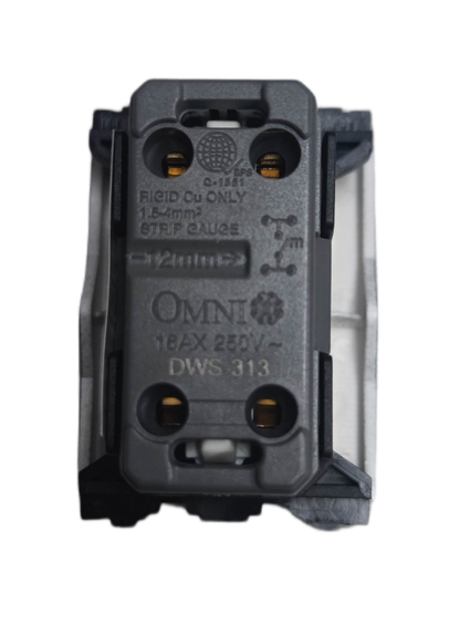 Omni graphite finish light switch 16A 250V 1 Way with durable design for efficient electrical control