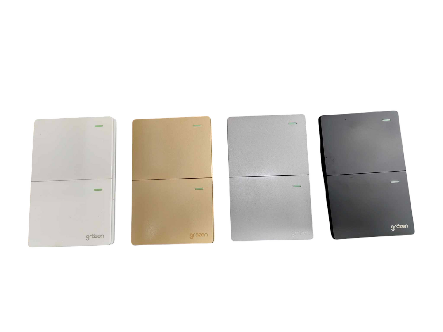 Grazen 2 gang 3 way switch gold and other color variants with modern design for home use