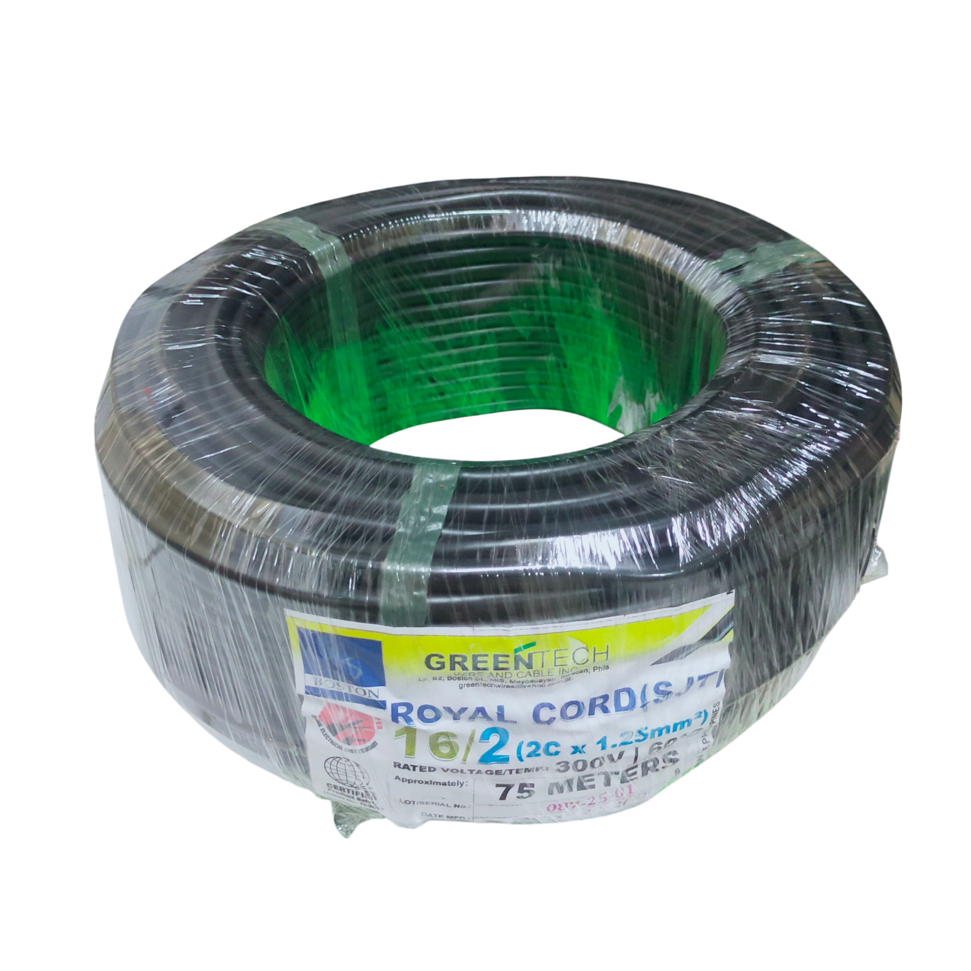 Boston Power Cable Perma Cord roll wrapped in plastic with 75 meters length for electrical use