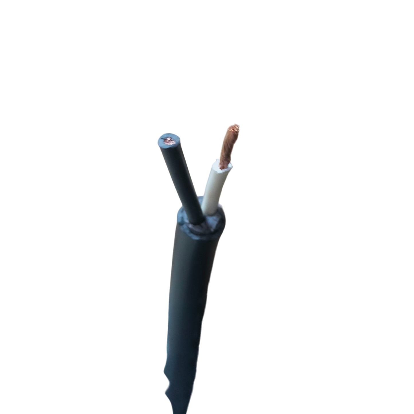 Boston Royal Cord AWG 14 - 2 Core black twin cable with exposed copper conductor and black and white insulation