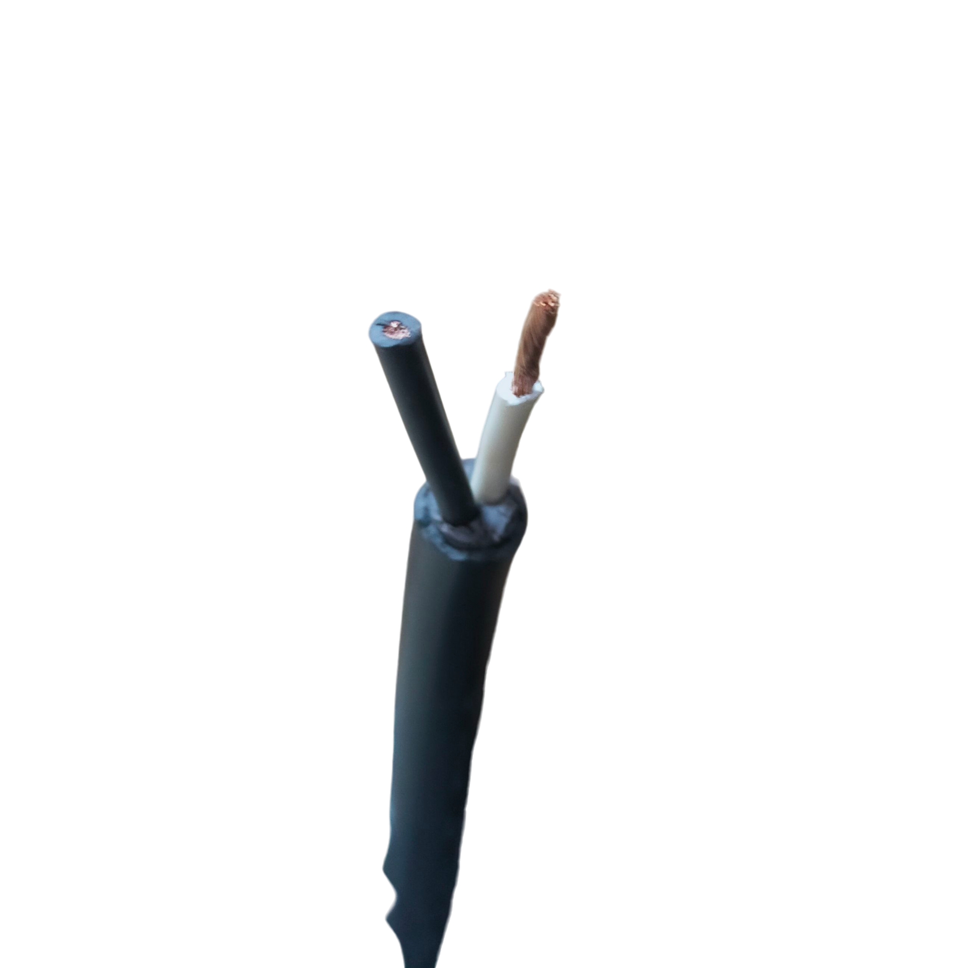 Boston Royal Cord AWG 14 - 2 Core black twin cable with exposed copper conductor and black and white insulation