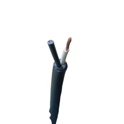 Boston Royal Cord AWG 14 - 2 Core black twin cable with exposed copper conductor and black and white insulation