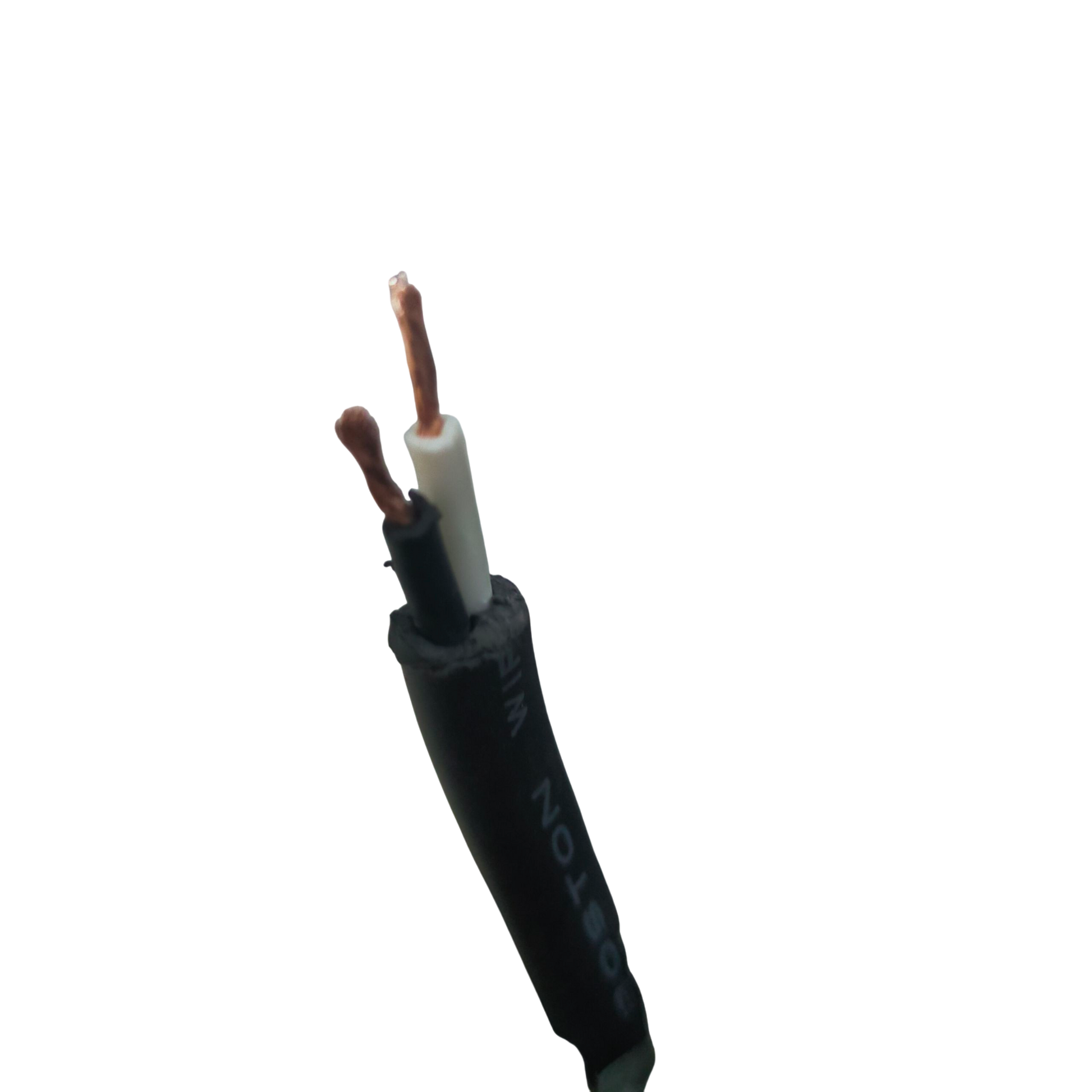 Boston Royal Cord AWG16 - 2 Core black cable with two stranded copper conductors and white and black insulation