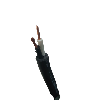 Boston Royal Cord AWG16 - 2 Core black cable with two stranded copper conductors and white and black insulation