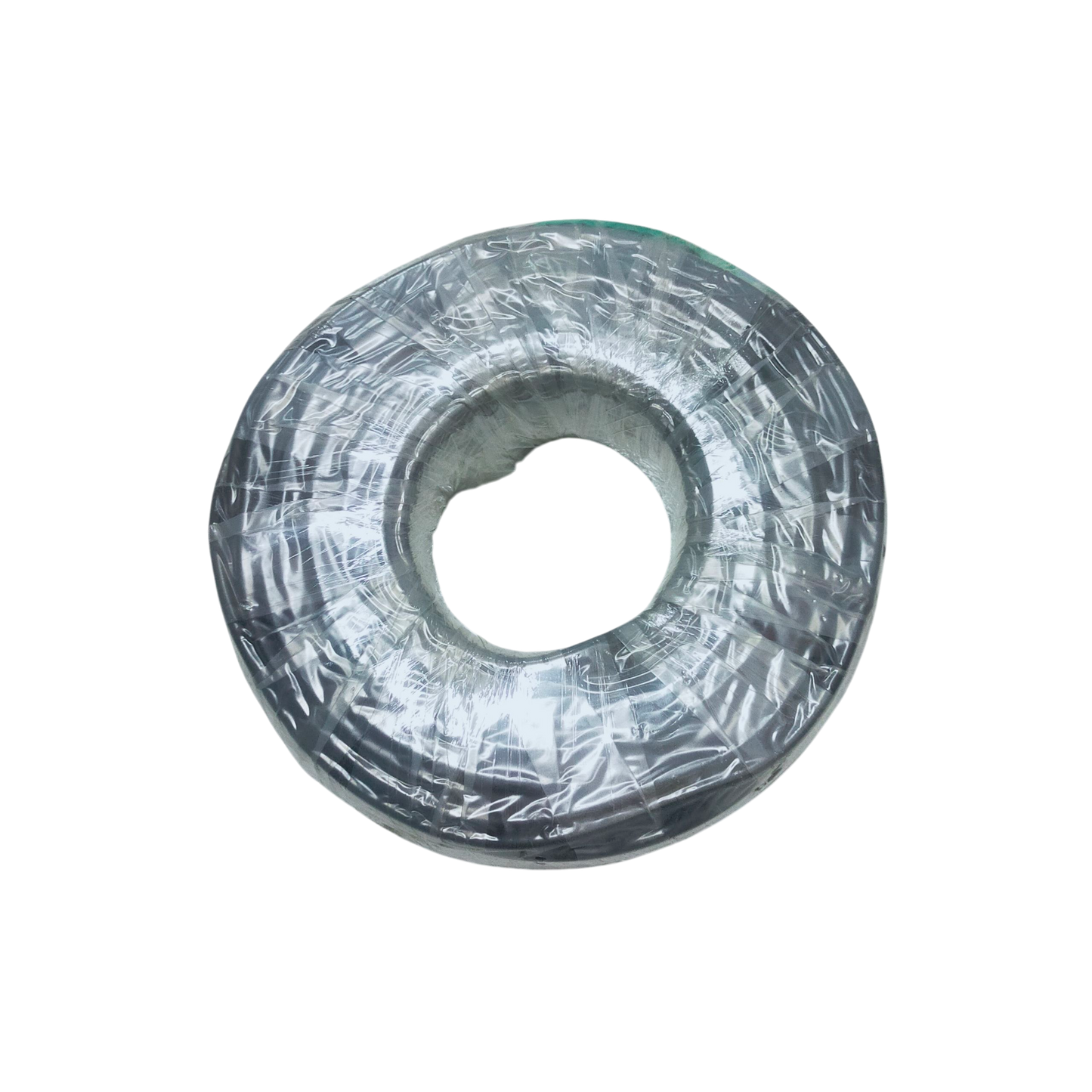 Boston coiled clear cable roll wrapped in plastic top view with hollow center Royal Cord AWG16 - 2 Core electrical wire