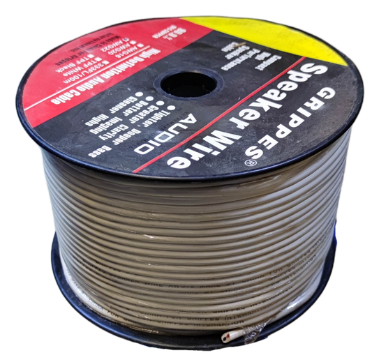 Grippes 18 gauge speaker wire 100 meters spool in white for audio and speaker connections