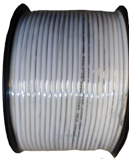 Grippes 18 gauge speaker wire 100 meters spool of white cable for audio connections