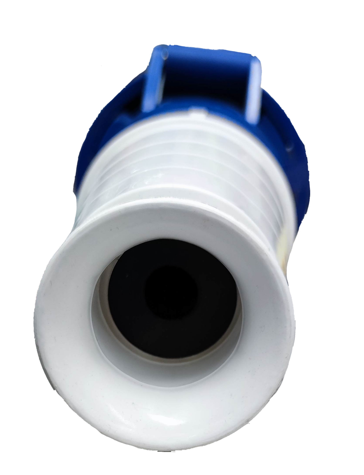 Grippes 63A industrial outlet connector with blue and white casing for electrical circuitry