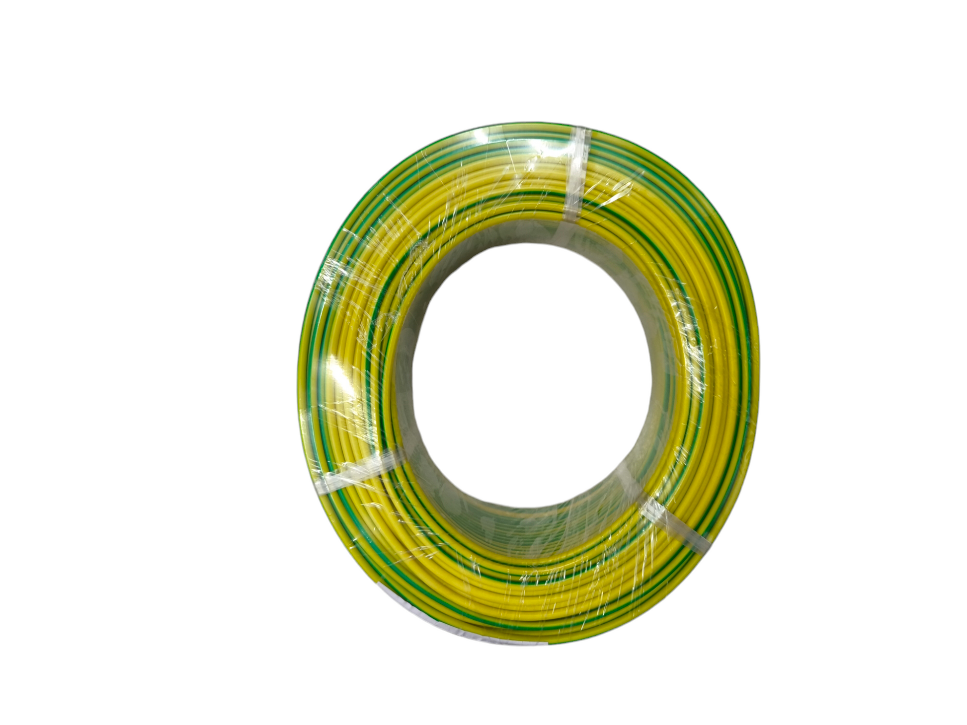 Coiled green and yellow Grounding Cable 2.0mm AWG14 wire wrapped in plastic from China