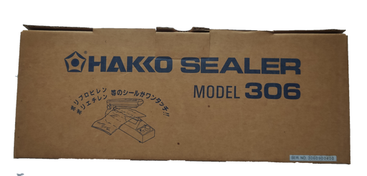 Hakko Sealer Model 306 Plastic Sealer 8 Inch 220V Made in Japan in brown cardboard packaging