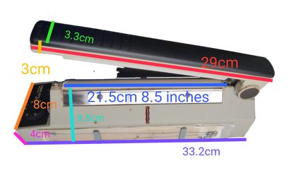 Hakko Plastic Sealer 8 Inch 220V Made in Japan with compact design and measurement markings