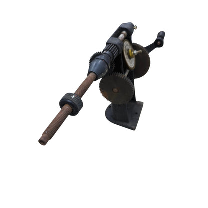 Metal hand tool with gears and handle used for winding featuring Hand Rewinder Double Speed mechanism