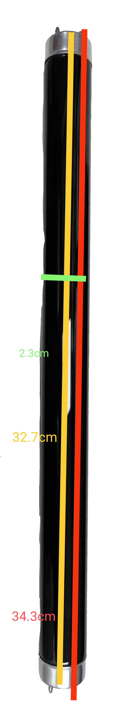 Haichao 10W T8 black light fluorescent tube with detailed measurements for easy installation