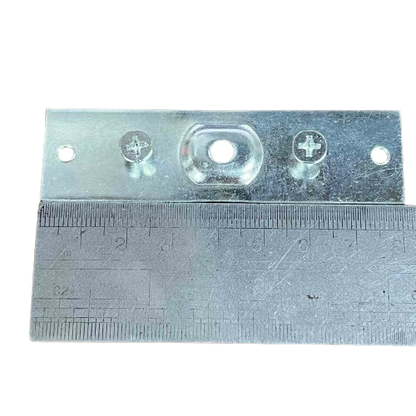 ILLUMIQ TERRA metal mounting bracket with screws and ruler for scale showing 2 Inch Water Tight Hub 58mm