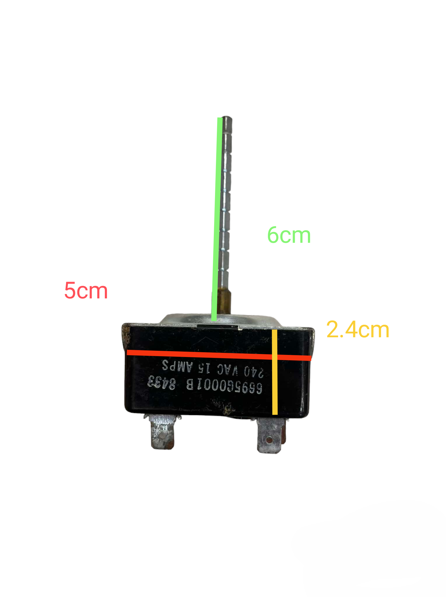 HARPER-WYMAN Infinite Switch 15A 220V Long Shaft stove part with metal shaft and electrical connectors