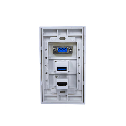 Grippes HDMI VGA USB wall outlet for easy connectivity in homes and offices