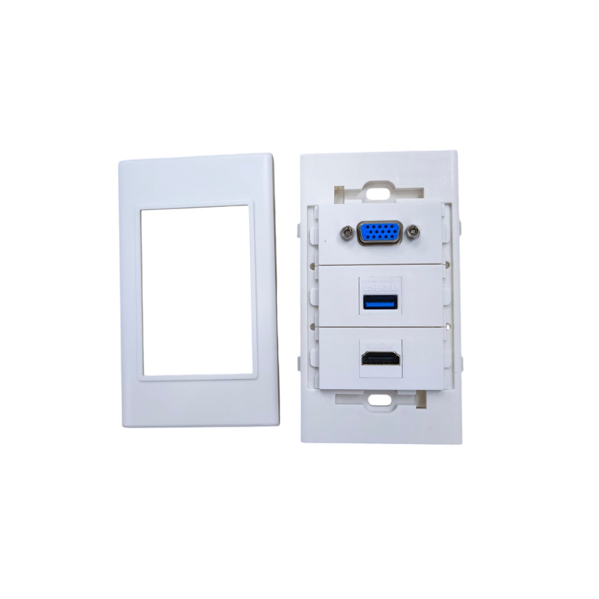Grippes HDMI VGA USB wall outlet for easy connection of various devices in one panel