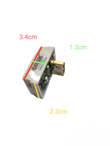 T&J HDMI wall outlet device featuring compact design with clear dimensions for easy installation