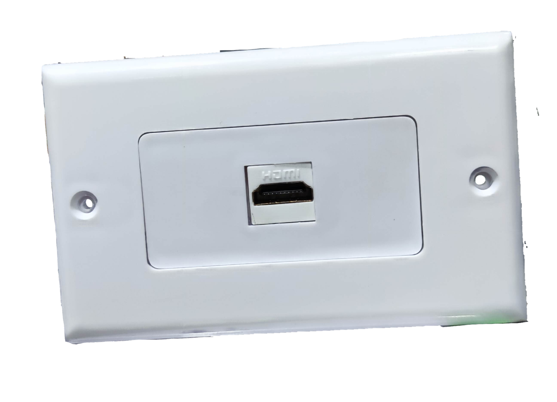 Grippes HDMI wall outlet with cord in white for clean cable management and easy connectivity