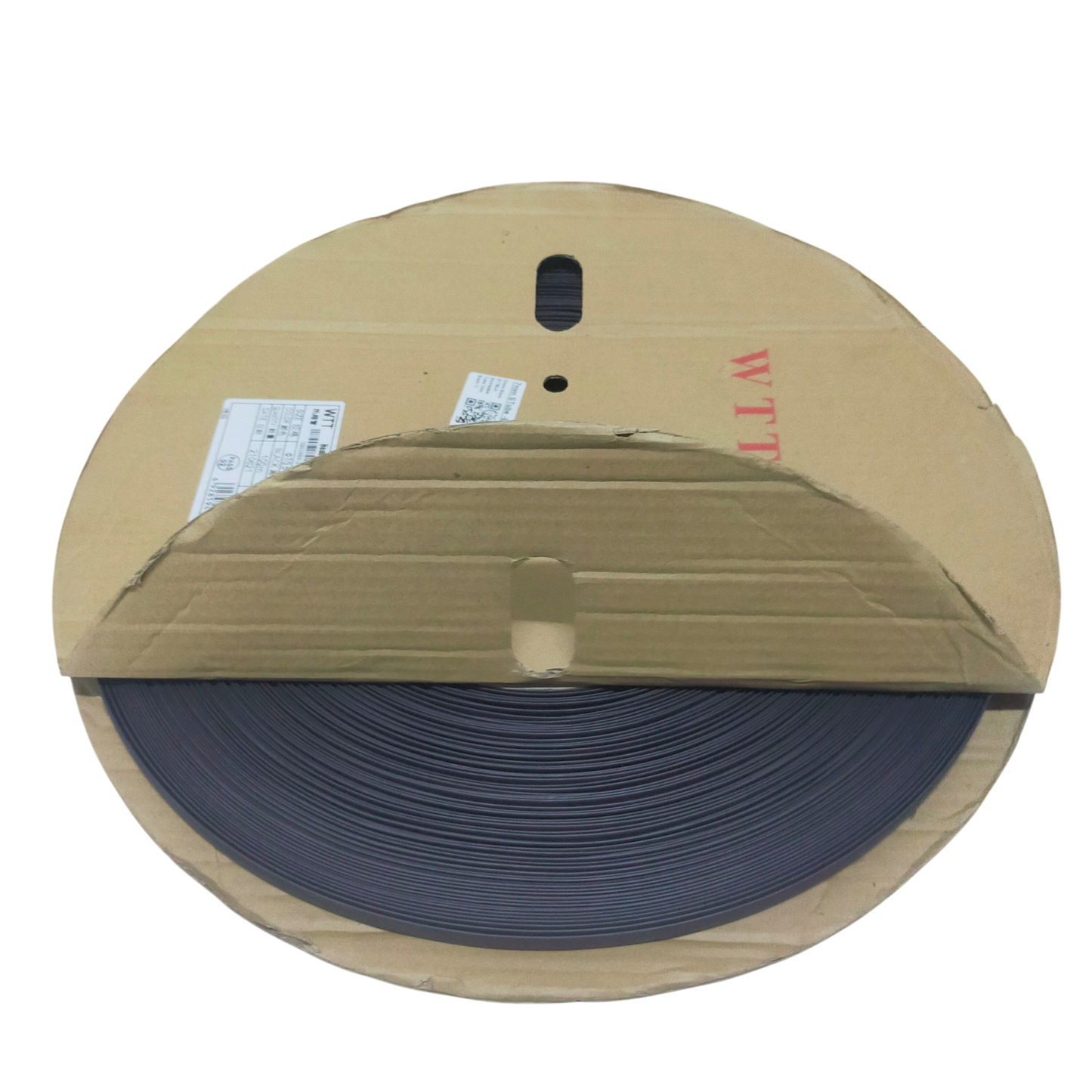 Heat Shrinkable Tube Black 10mm on a spool, ideal for cable management and insulation