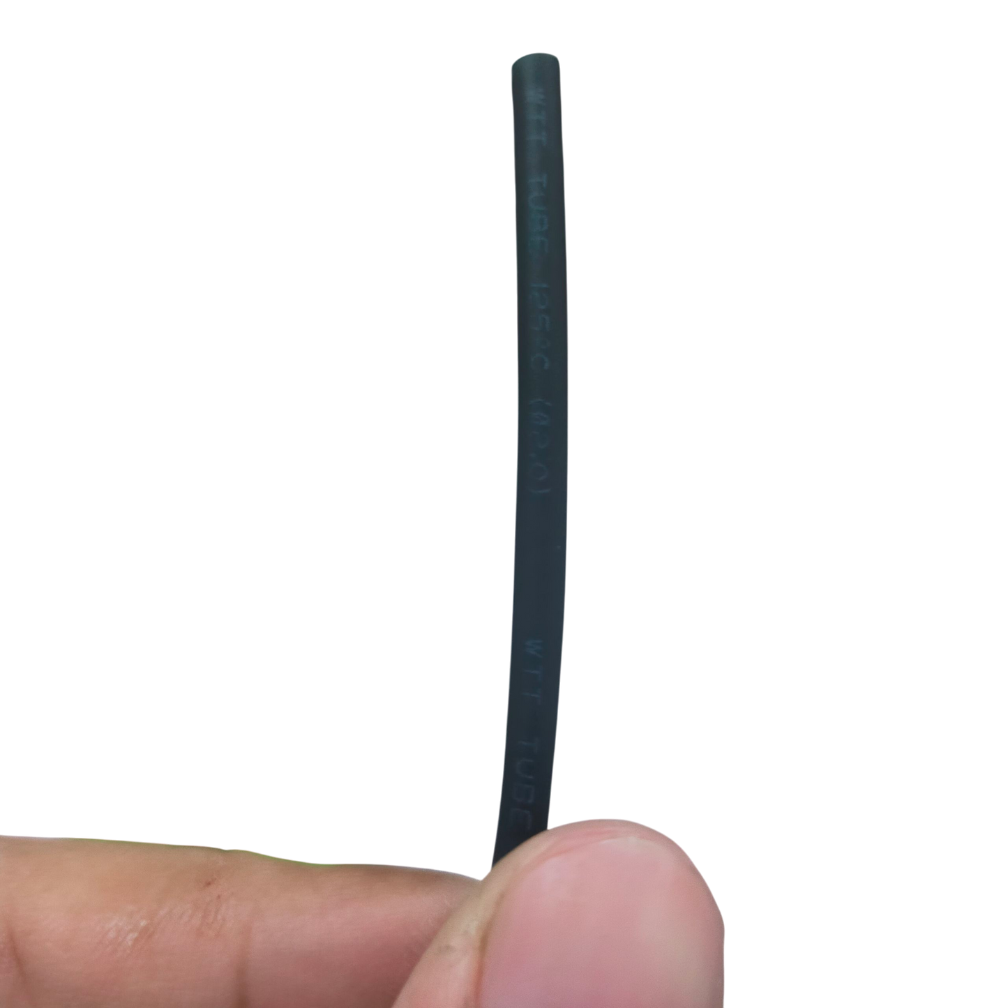 Heat Shrinkable Tube Black-2mm held between fingers for cable management use