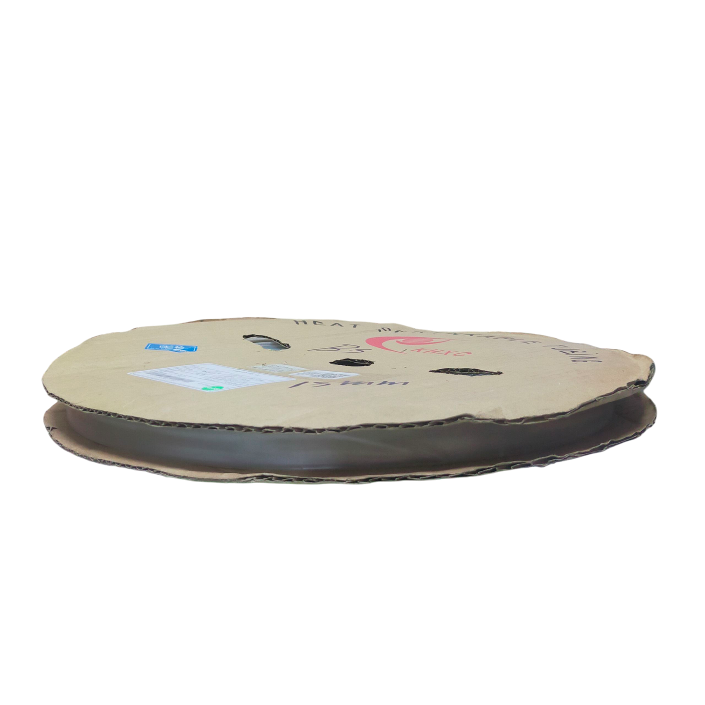 Roll of Heat Shrinkable Tube Clear for cable management from China on a cardboard spool