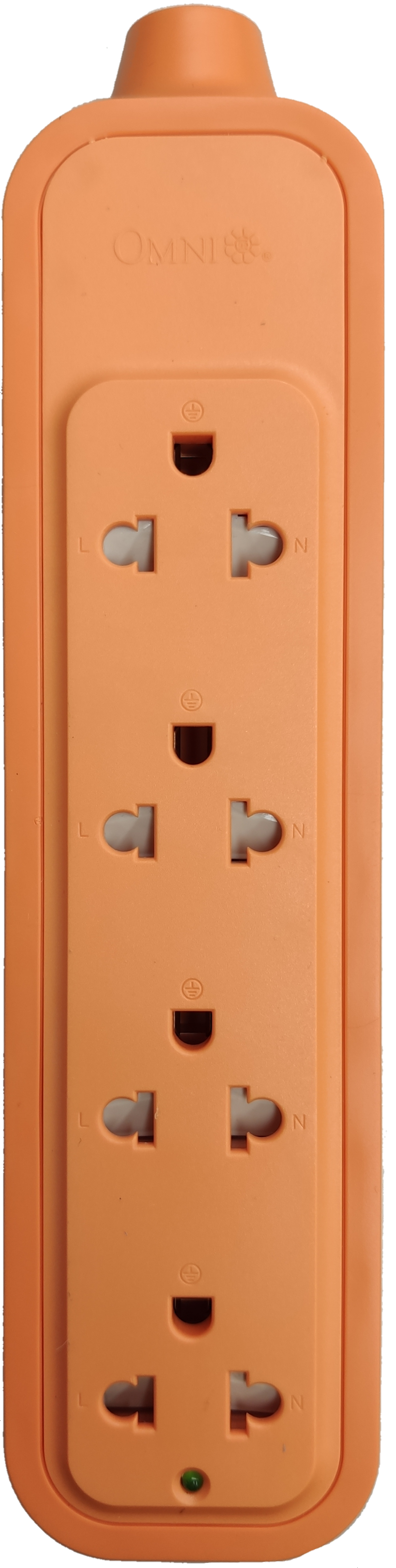 Omni heavy duty surface type outlet orange power strip with multiple sockets and safety features