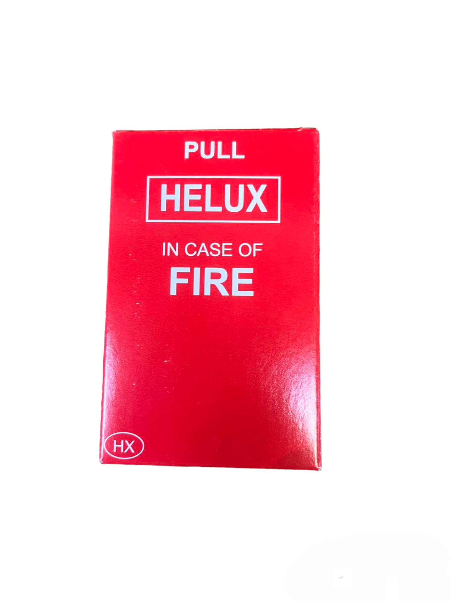 Hellux 220V fire alarm pull switch red box with white emergency fire instructions