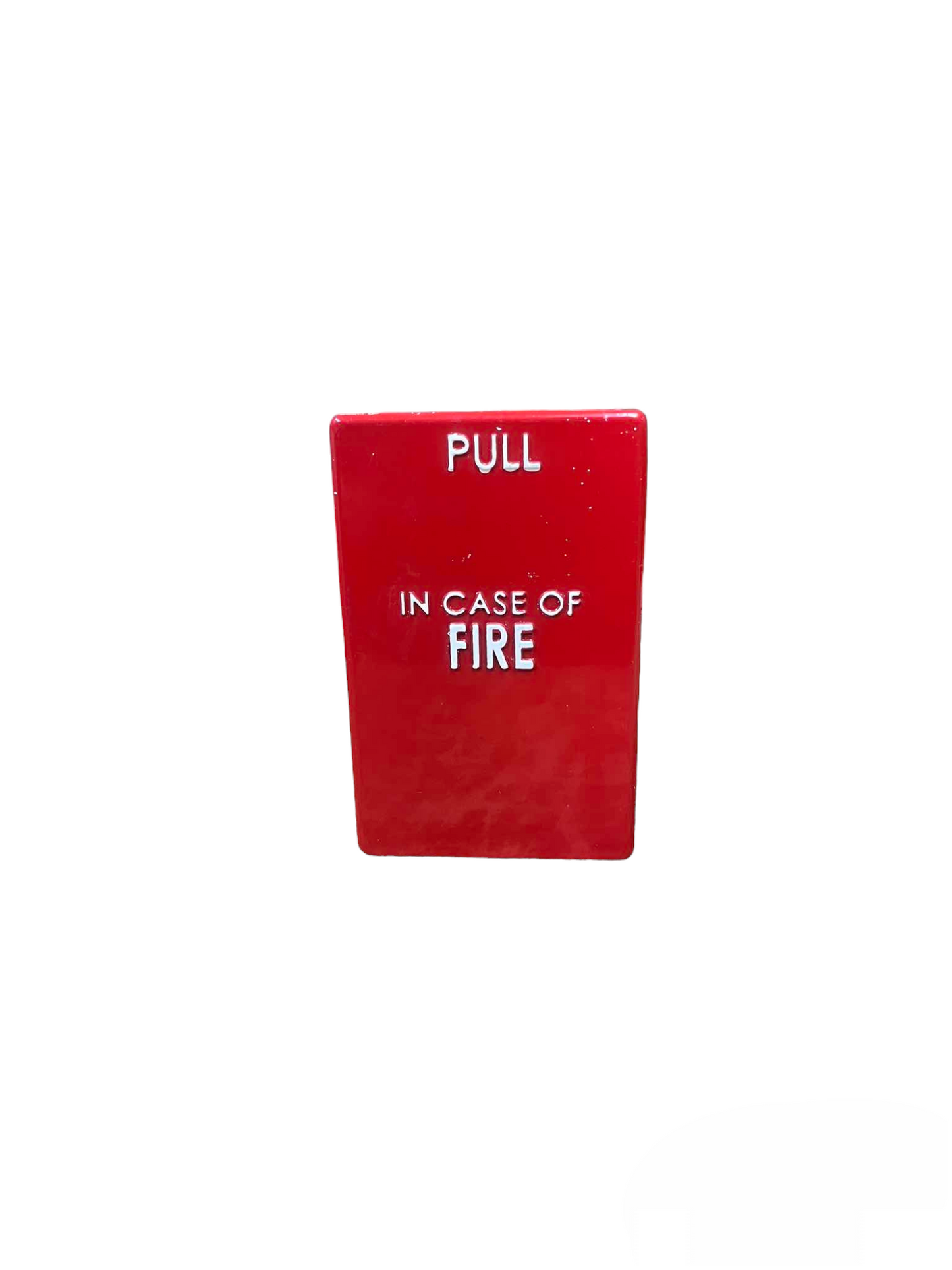 Hellux 220V fire alarm pull switch in red with white pull in case of fire text