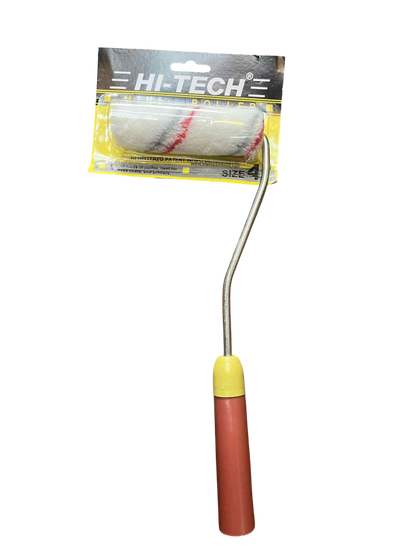 4 inch paint roller brush with a sturdy handle for smooth application of paint