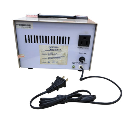 Hi-Tech 500W Automatic Voltage Regulator with power cord and output socket for voltage stabilization