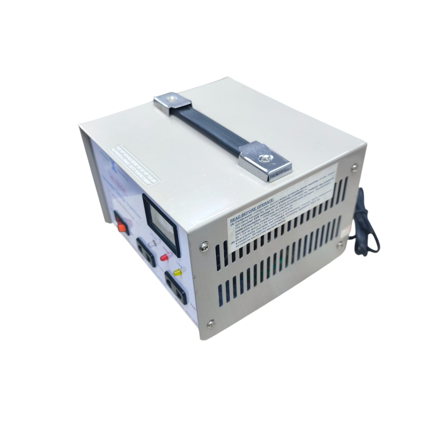 Hi-Tech 500W Automatic Voltage Regulator with metal casing and handle for stable power supply