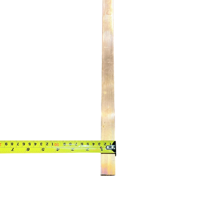 High current copper bus bar with measuring tape for precise dimensions and installation planning