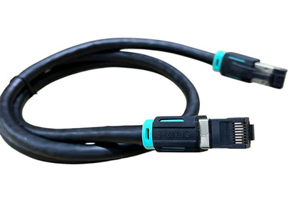 High performance Ethernet patch cord black cable with blue accents and secure connectors from China