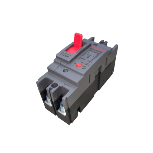 Himel 125A MCCB circuit breaker featuring a sturdy design and easy-to-use toggle switch