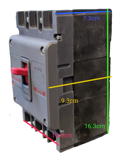 Himel 180A MCCB Industrial Circuit Breaker 3P gray molded case three pole device with red handle