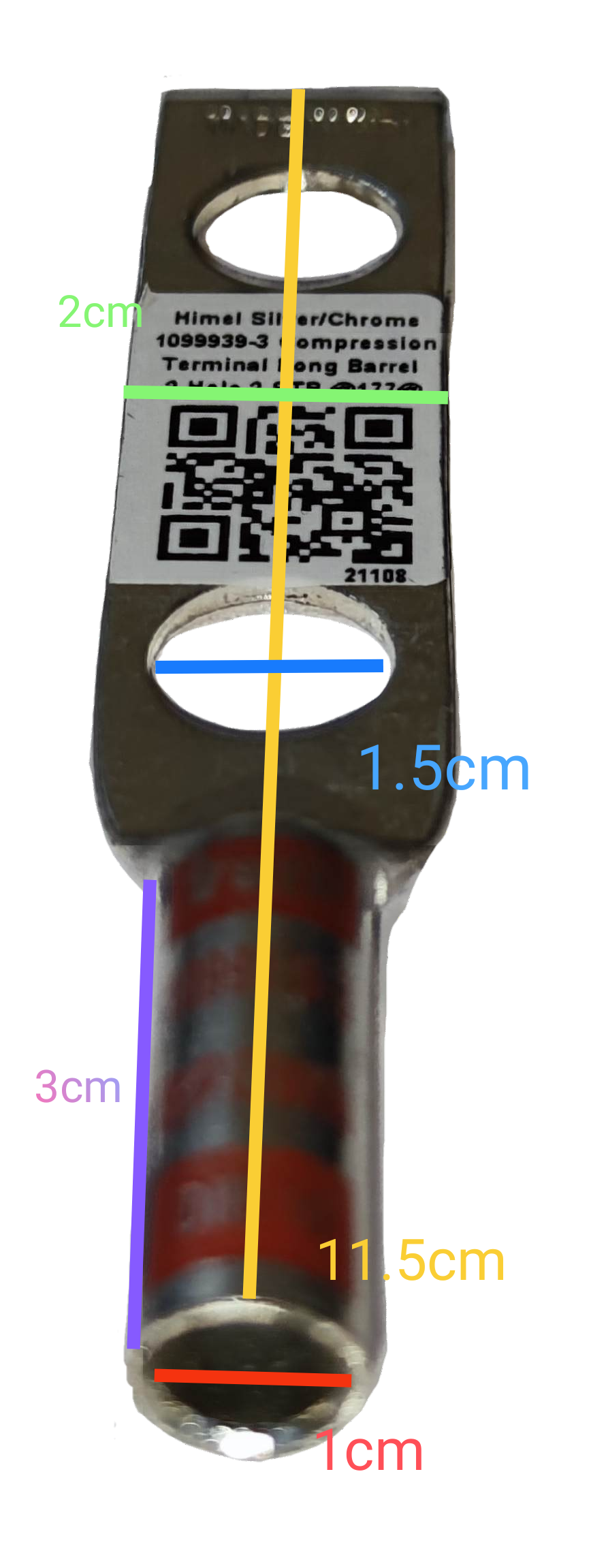 Utilux 30mm Wire Size 1099939-3 Terminal Lugs metal electrical connector with detailed measurements