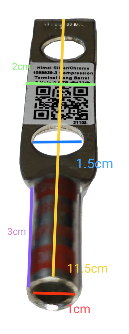 Utilux 30mm Wire Size 1099939-3 Terminal Lugs metal electrical connector with detailed measurements