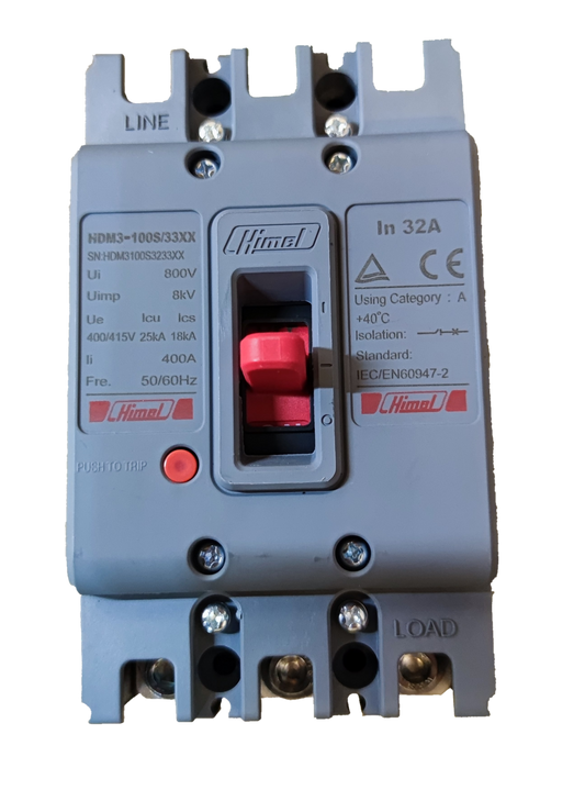 Himel 32A 3 pole circuit breaker designed for electrical safety in high-demand applications