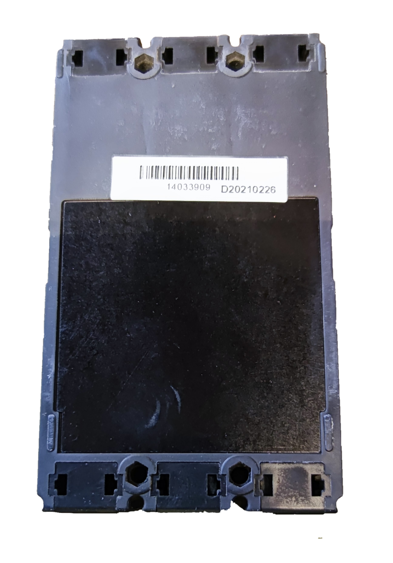 Himel 40A 3 Pole Molded Case Circuit Breaker in black with barcode label on top